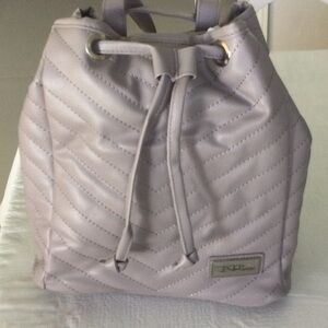 Lavender Drawstring Backpack with Textured  Vinyl and Medium Size